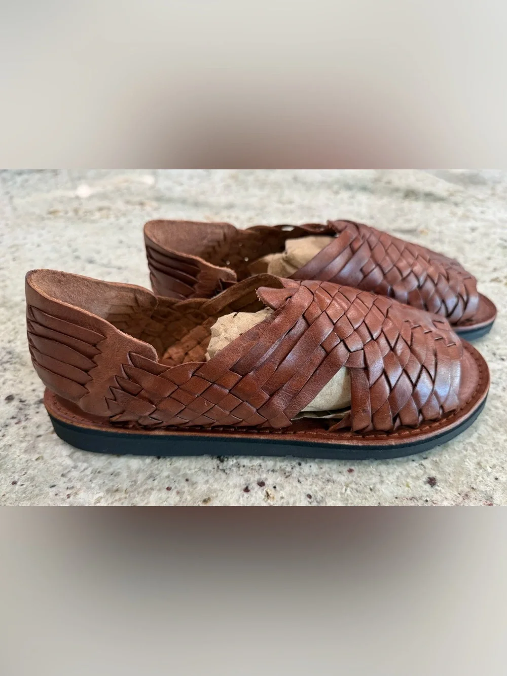 Brand X Huaraches Men's Woven Leather Sandals - Brown